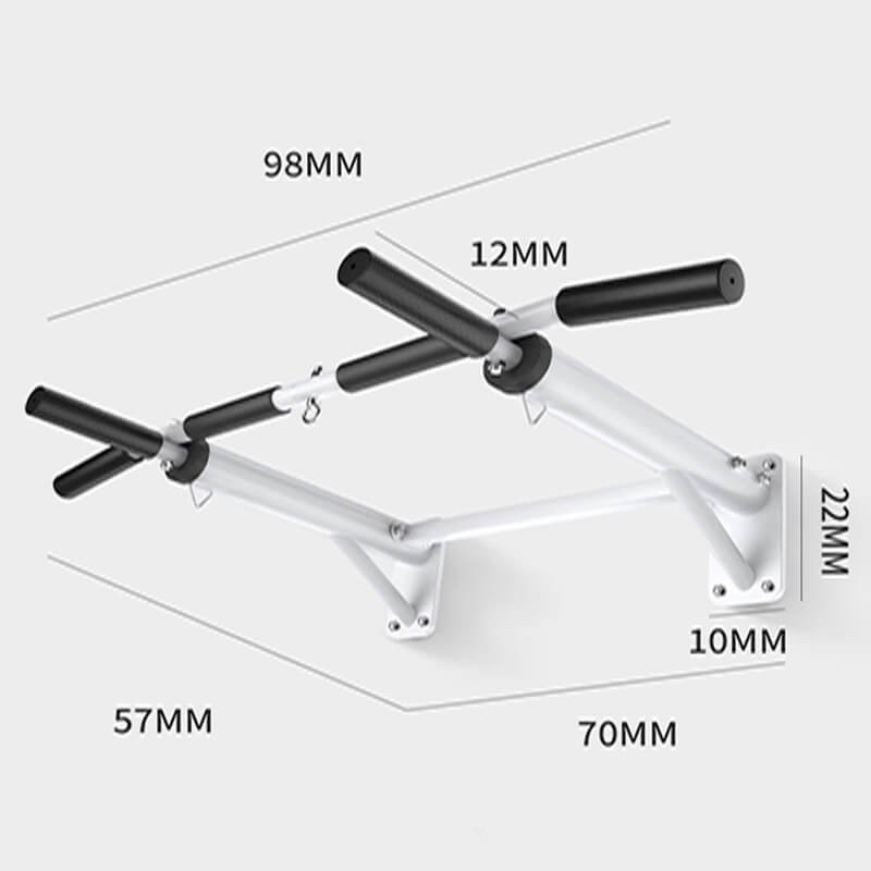 C-B02 Horizontal Bar On The Wall Wall Mounted Pull Up Bar Size Diagram C-B02 Horizontal Bar On The Wall pull up bar with wall mount size diagram