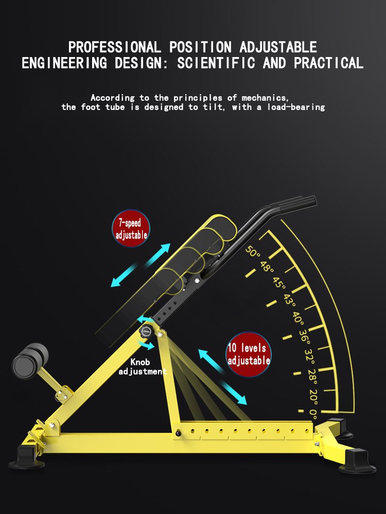 DZ-Q13 Roman Chair Adjustable Angles Scientific 45-degree hyperextension bench DZ-Q13 with 7-speed height and 10-level angle adjustment.