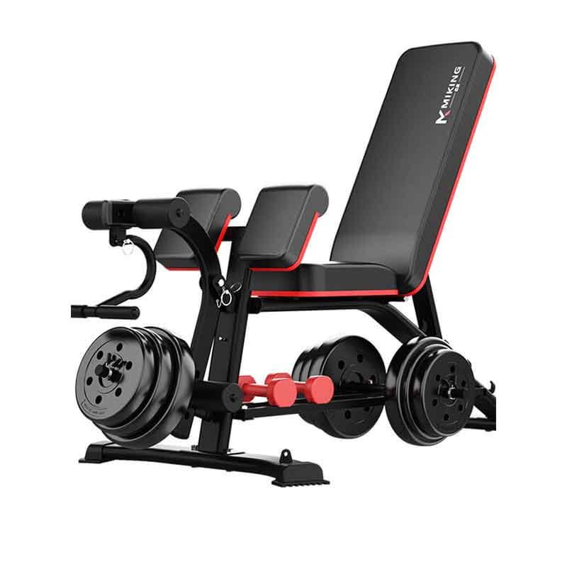 MK-031C multi-functional dumbbell bench with leg extension and plate loading system