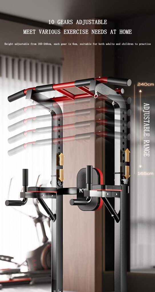 MK-090 pull-up machine adjustable horizontal bar with 10 gear height settings from 165–240 cm