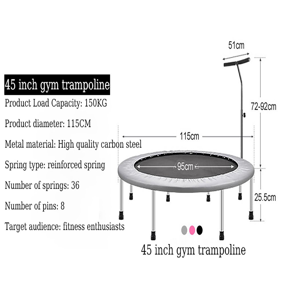 MK-6198 Trampoline Technical Dimensions and Structural Specifications MK-6198 Trampoline showing frame dimensions load capacity and handle height