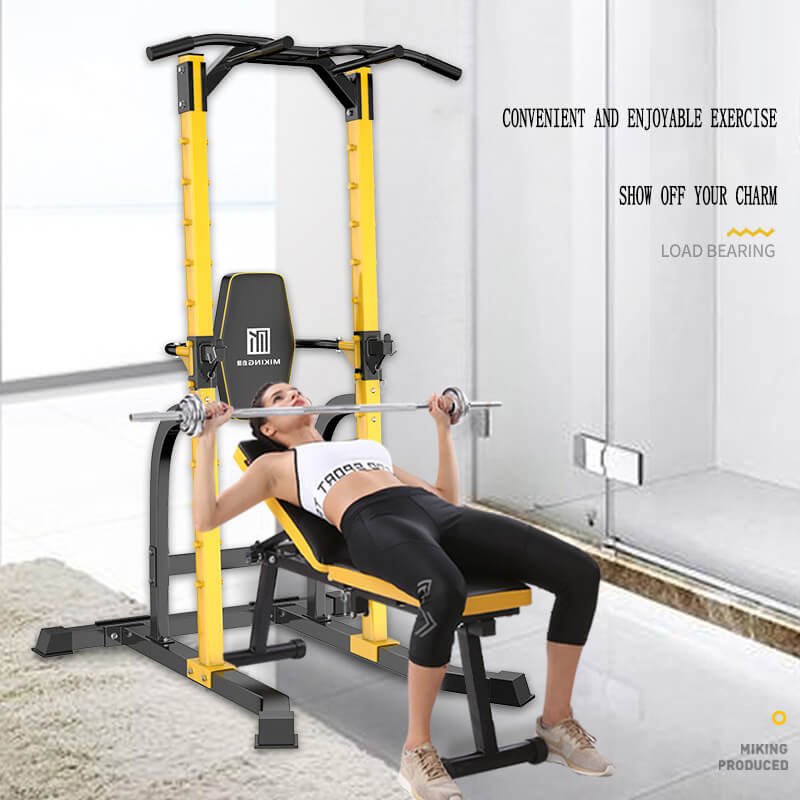 MK-680 Horizontal Bar Multi Function Pull Up Bar Training Application MK-680 Horizontal Bar pull up bar used for strength training with bench press setup